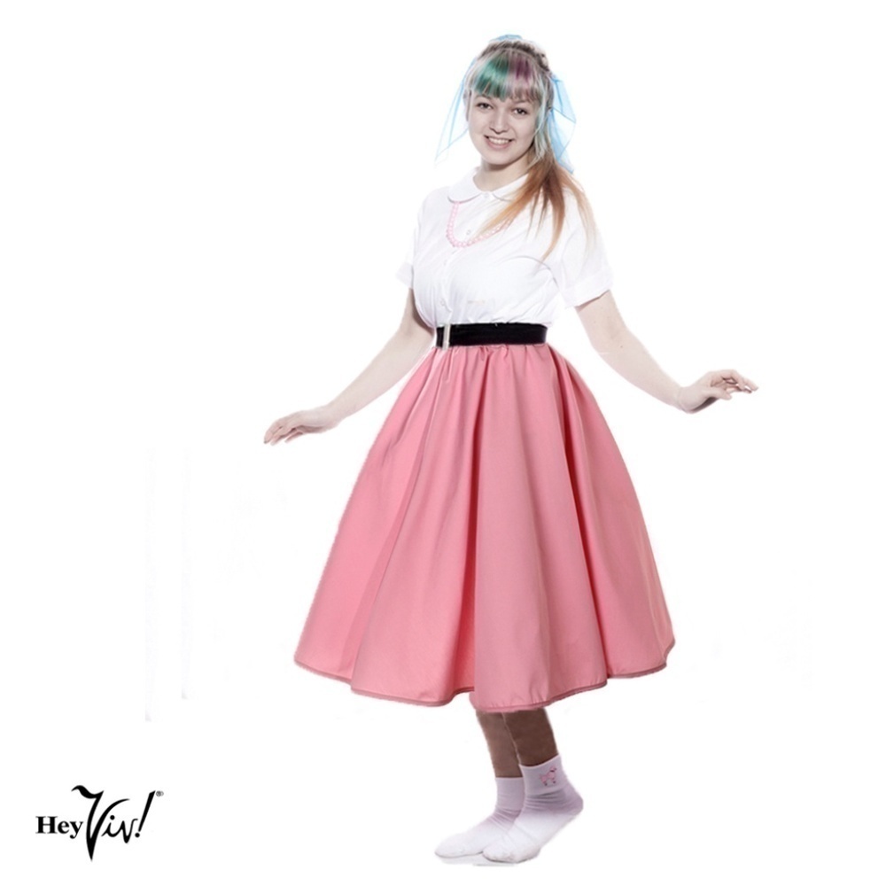 Full Circle Retro Skirt - Pink - L/XL - Hey Viv